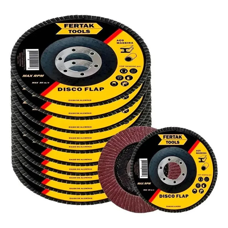 10x Discos Lixa Flap Grãos Aço Metal Madeira Esmerilh Grão 6