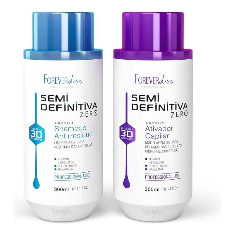 5x Kit Escova Semi Definitiva Zero 2x300ml Forever Liss