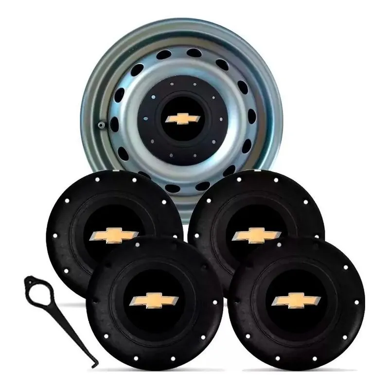 3x Jg 4 Calotas Roda Ferro Chevrolet Gm Aro 14 15 Amarok 4x1