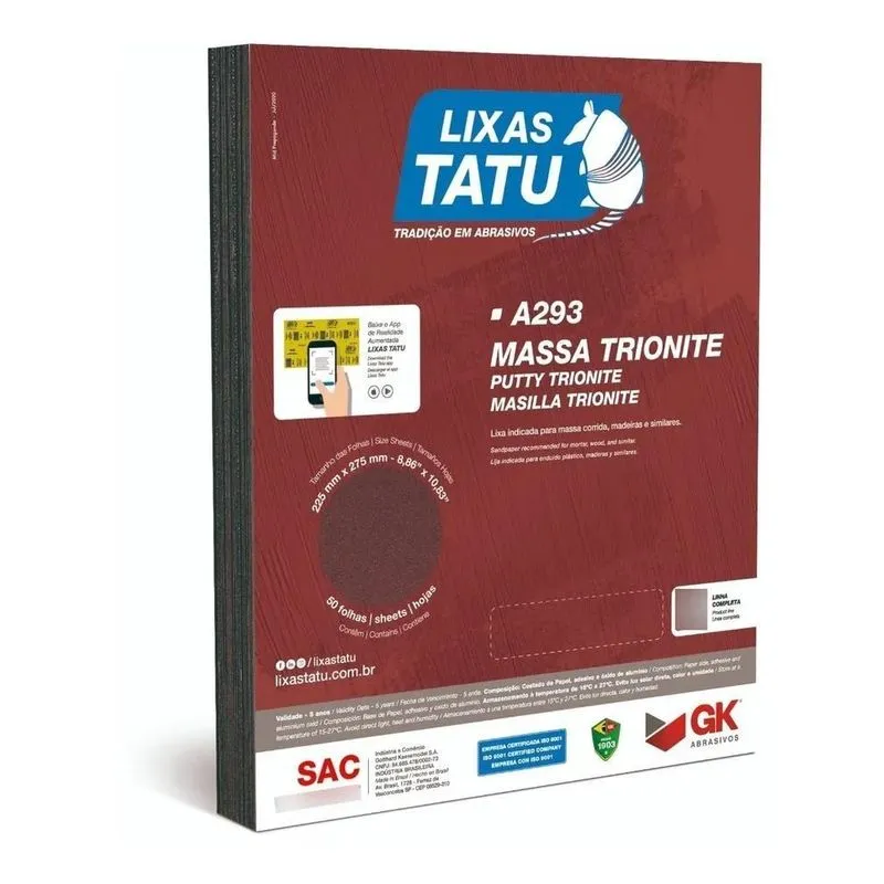 2x Lixa De Massa Parede Com 50 Unidades P60 P80 P100 P120