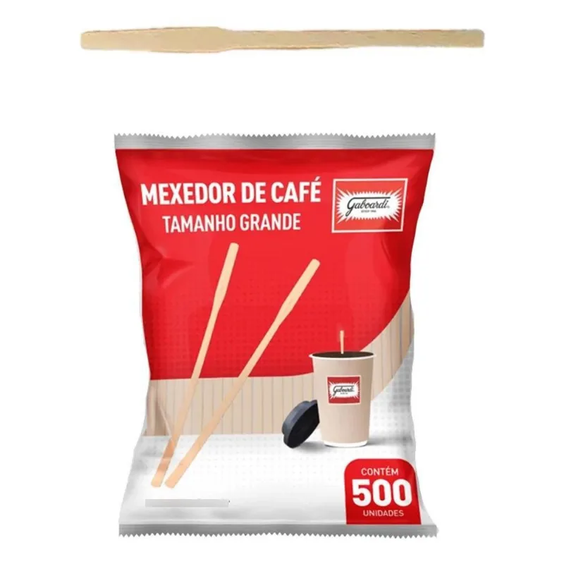 10x Mexedor / Palheta De Madeira Para Café 15cm Pacote 500