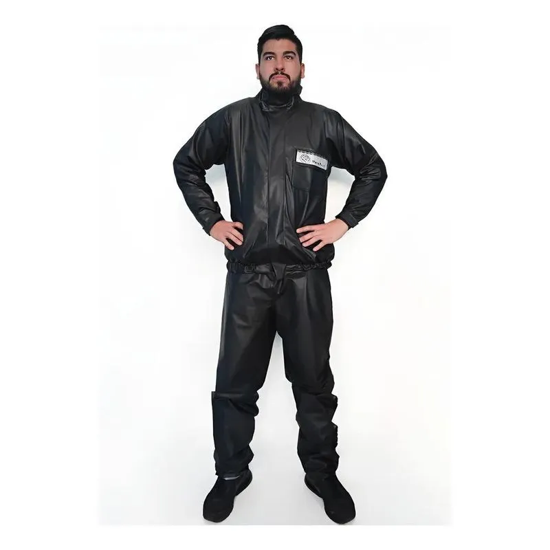 Capa De Chuva Pvc Pra Motoboy Motoqueiro Impermeável U Preto
