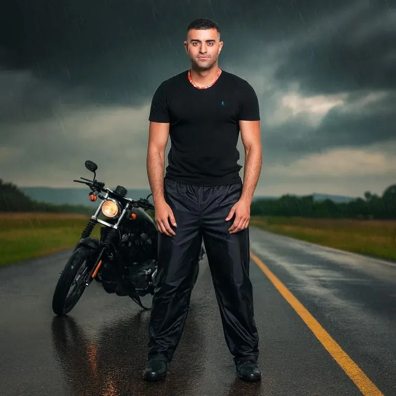 Calça De Chuva Em Nylon 100% Impermeável Moto Motoqueir Eg