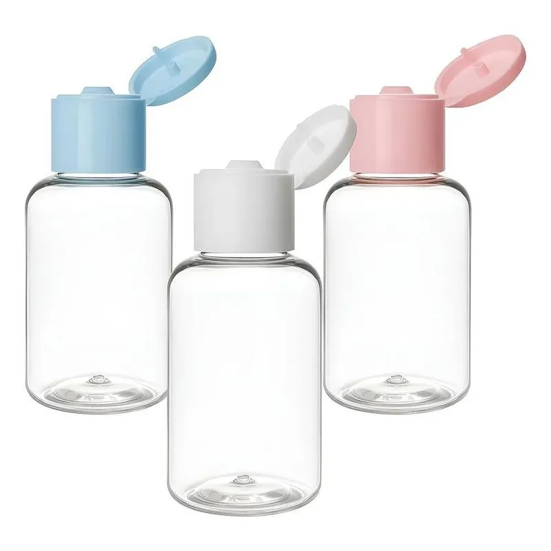 50 Frasco Pet 30 Ml Tampa Flip Top Lembrancinhas Alcoo Branc