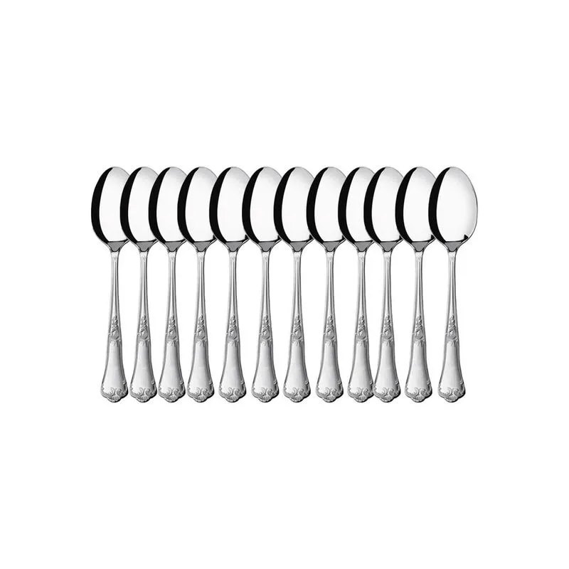 Kit 12 Colheres de Sobremesa Hercules Classique Aço Inox 493-004P