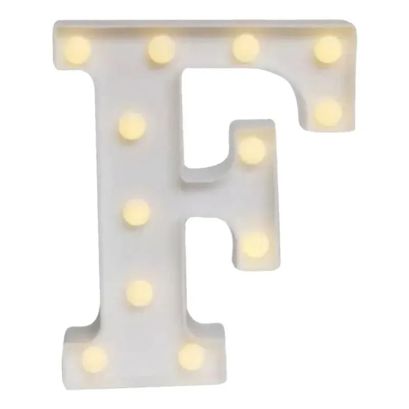 5x Letra Luminária Led 3d Decorativa Branco Hiperfesta Und C