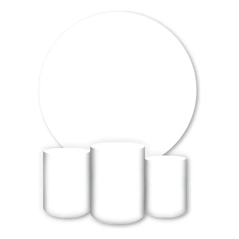 Painel Redondo E Capas De Cilindro Sublimado Branco