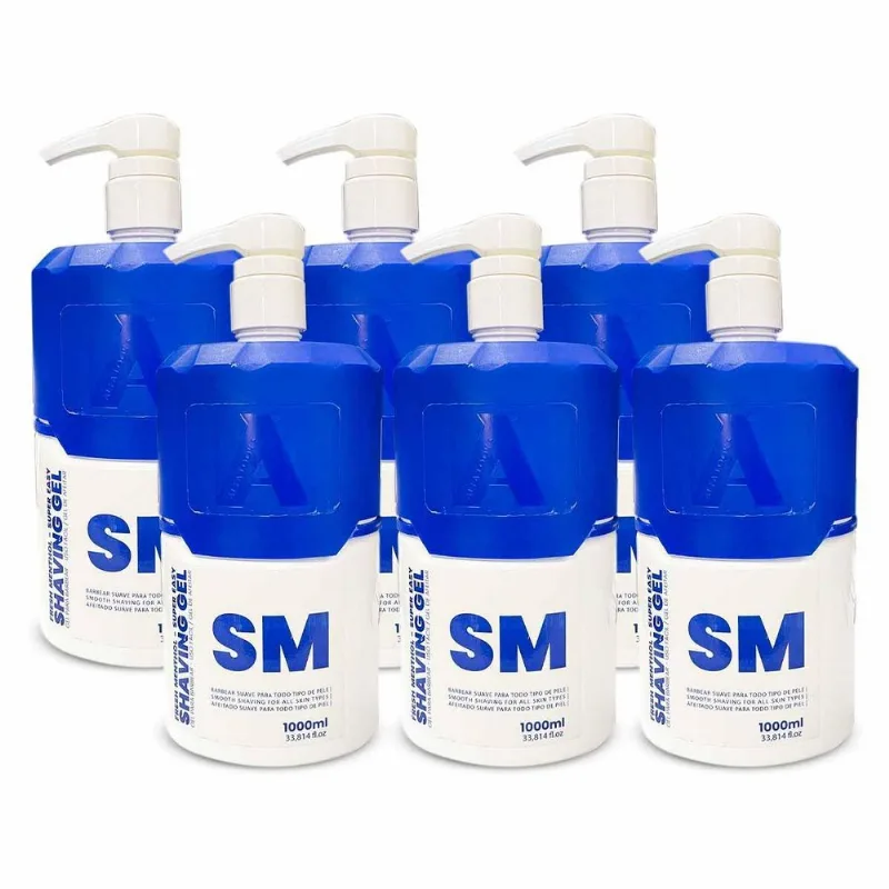 Kit 6x Shaving Gel De Barbear Menthol Sm 1000ml Alfa Look's