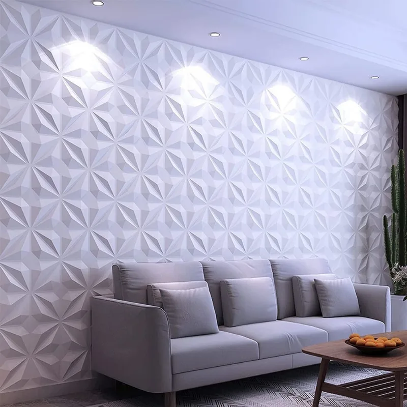 Kit 44 Placas 3D pvc Decoração Revestimento Papel de Parede e Teto (11m²) - geometric
