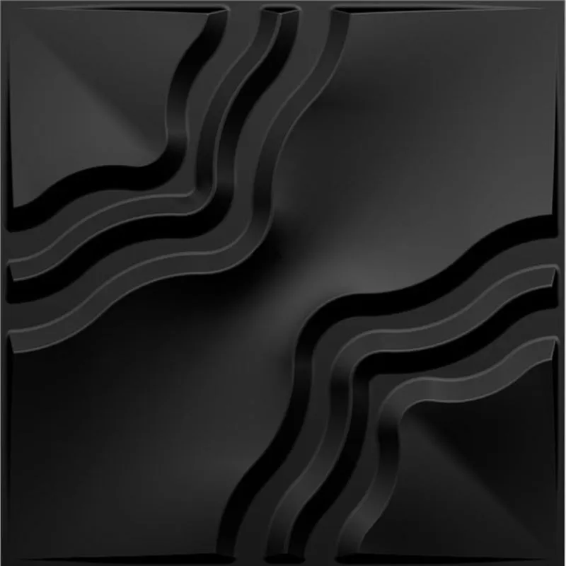 Kit 40 Placas 3d Pvc Preto Revestimento Parede (10m2) Trails