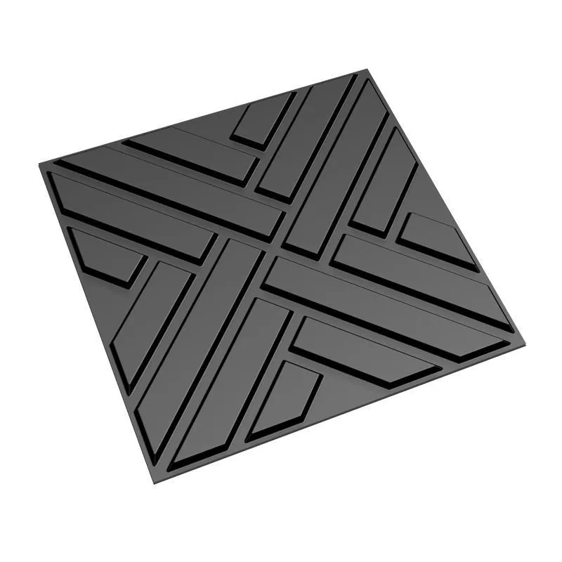 Kit 36 Placas 3d Pvc Preto Decoração Revestimento Premium