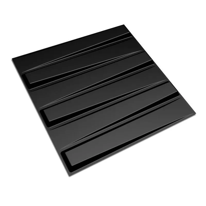 Kit 16 Placas 3d Pvc Preto Decoração Revestimento De Parede E Teto (4m) - Madri