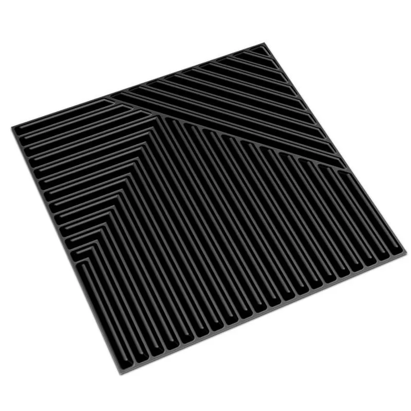 Kit 28 Placas 3d Pvc Preto Decoração Revestimento Parede E