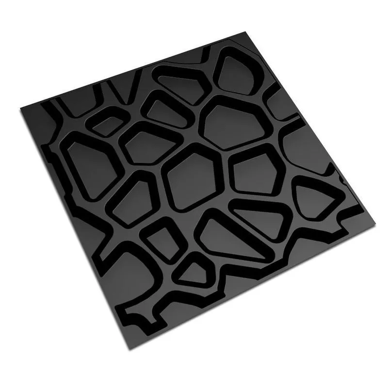 Kit 60 Placas 3d Pvc Preto Decoração Revestimento Premium