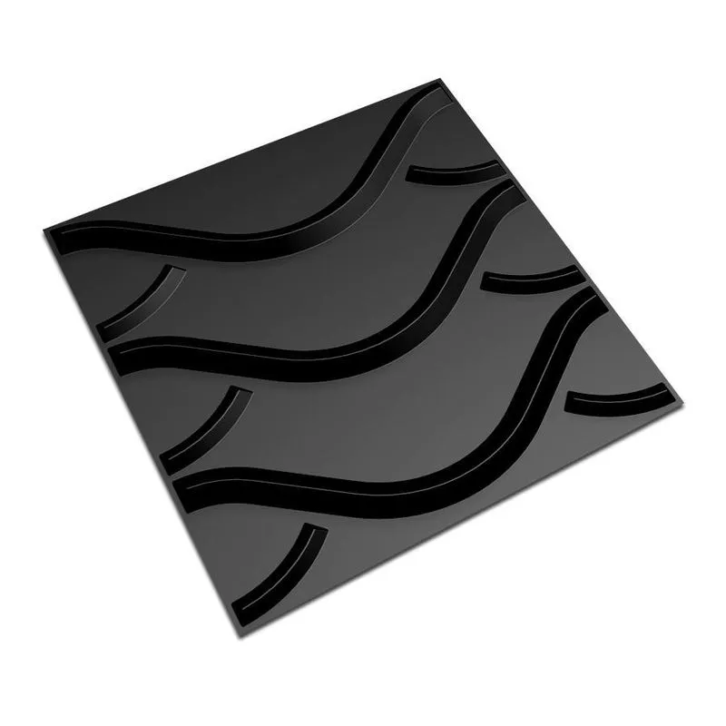 Kit 56 Placas 3d Pvc Preto Decoração Revestimento Premium