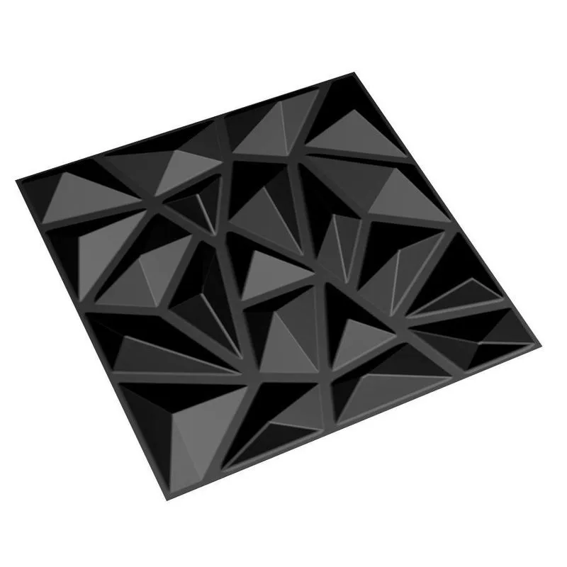 Kit 44 Placas 3d Pvc Preto Decoração Revestimento Parede E