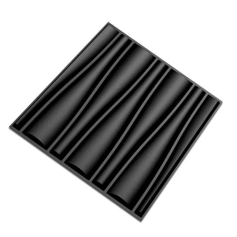 Kit 40 Placas 3d Pvc Preto Decoração Revestimento Premium