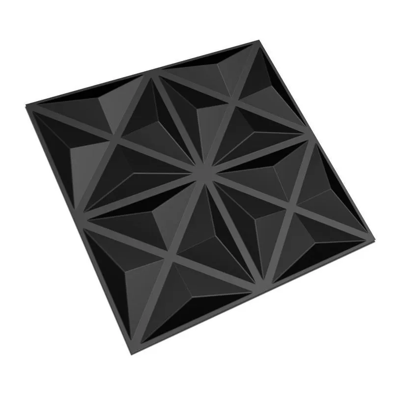 Kit 12 Placas 3d Pvc Preto Decoração Revestimento Premium
