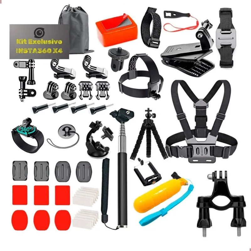 Kit De Acessórios P/Insta360 X4 Completo Versátil Esportes
