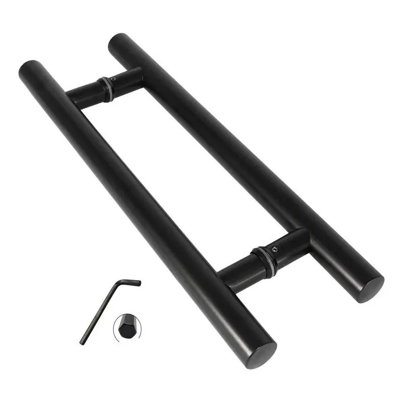 Puxador Inox Preto Porta Para Aluminio/vidro 43cm Tubular