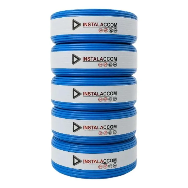 3x Fio Azul 2,5mm Cabo Flexível Rolo Com 100 Metros Elétrico