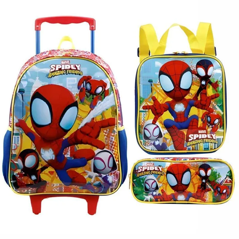 Kit Mochila Estojo E Lancheira Spidey Amazing Friends-xeryus