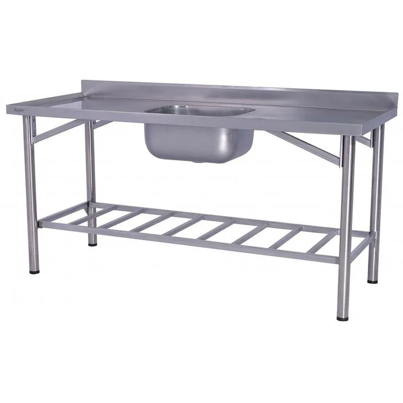 Pia Industrial Benfati Inox 304 190x70cm Paneleiro Gradeado Com 1 Cuba 664gr