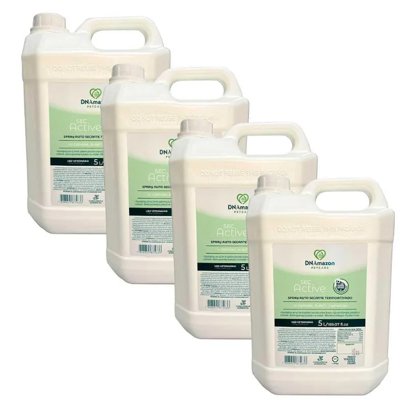 Caixa Com 4 Spray Secante Dnamazon Sec Active Pro 5 Litros Dna011-4un