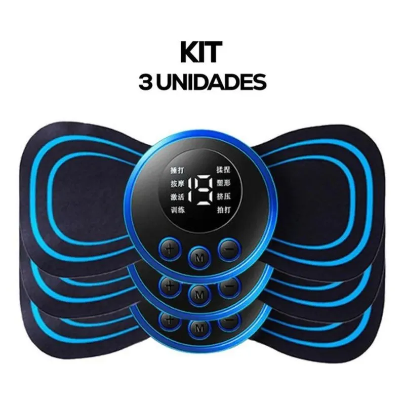 3x Kit 3 Massageador Portátil Recarregável Dor Pescoço Colun