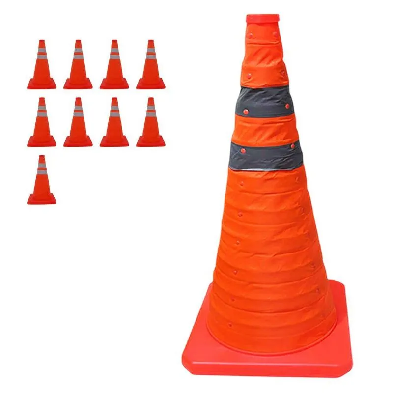 Kit 9 Cones Sinalizadores Retráteis SU-CONE3-1 Dobráveis com Faixas Refletivas 50cm Laranja AB Mídia Kit 9 Cones Sinalizadores Retráteis SU-CONE3-1 Dobráveis 50cm Laranja AB Mídia