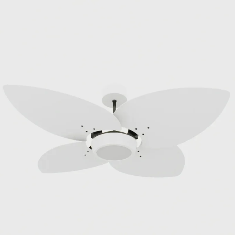 Ventilador de Teto Natuvent Dahlia Led 4 Pás Madeira Branco