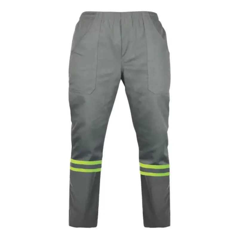 3x Calça De Brim Uniforme Profissional Com Faixa Refletiva