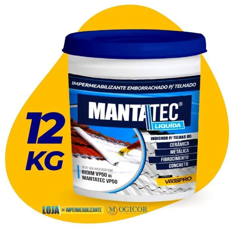 12kg Manta Líquida Emborrachada Impermeabilizante Laje Telha