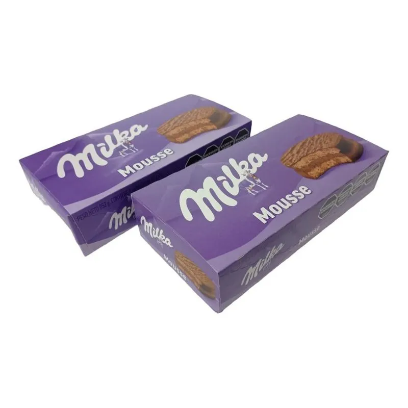 Kit 2 Cx Milka Mousse Alfajor Argentino Recheio Tipo Mousse