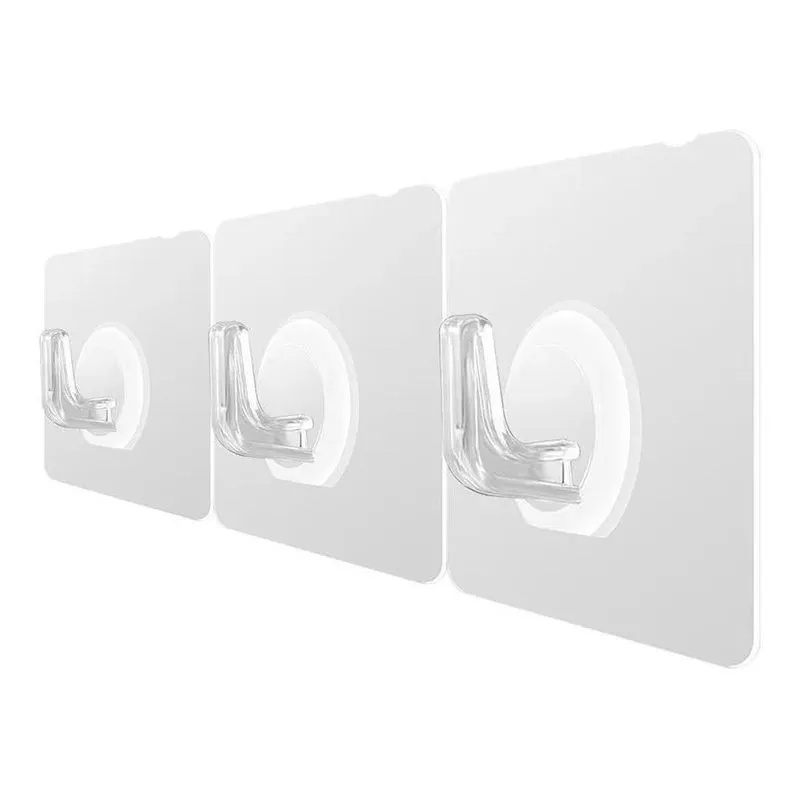 3 Ganchos Parede Para Banheiro Lavanderia Cozinha Multi Uso