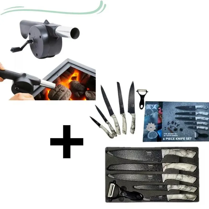 Kit Faca Cerâmicas Profissional + Acendedor Churrasqueira