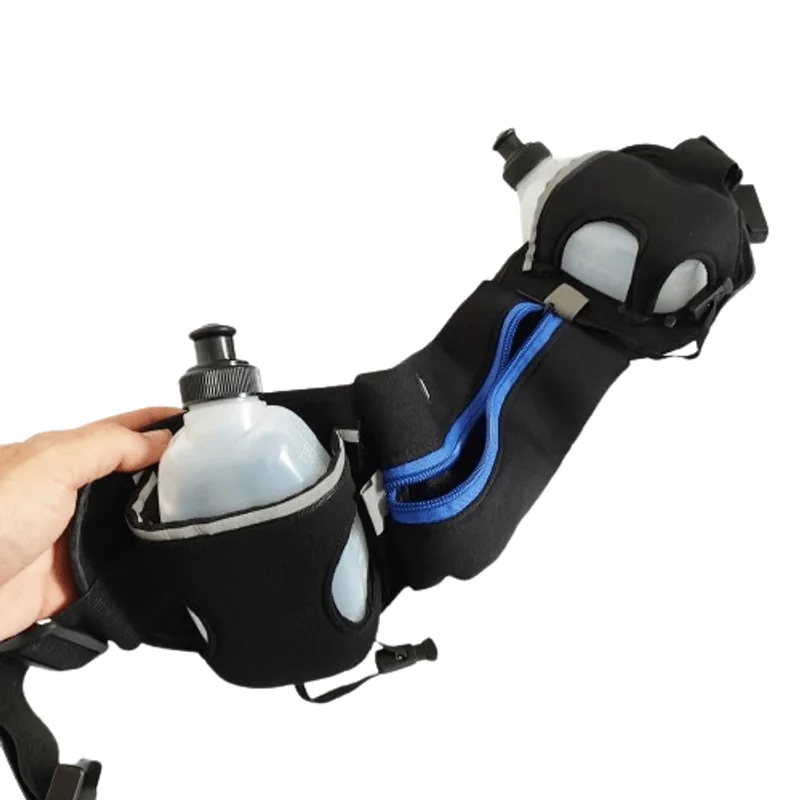 Pochete Squeeze Com Garrafinha Bolsa De Cintura Para Maratona Corrida Trilha Emborrachada