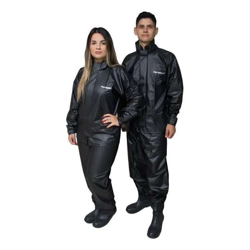 Capa De Chuva Pioneira Impermeável Motoqueiro Preto GG