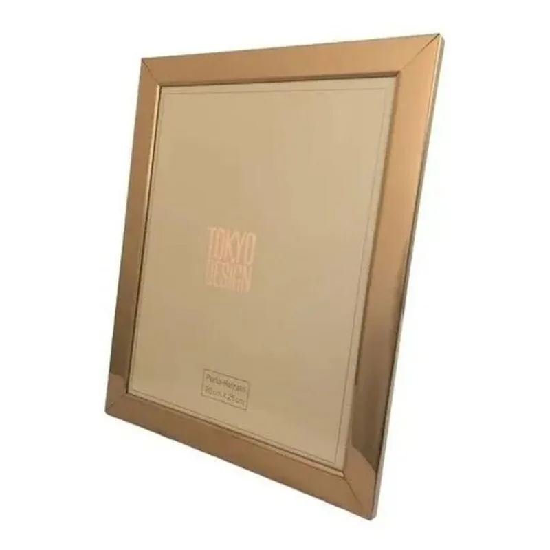 5x Porta Retrato 20x25 Aço Inox Moldura Prata/rose Vidro Cor