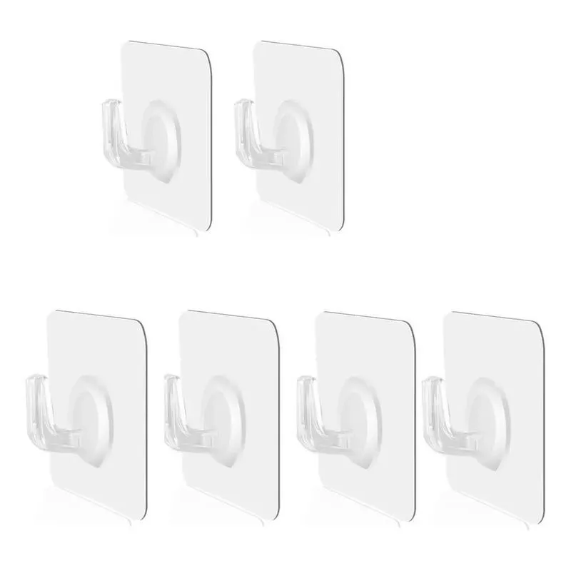 2x 6 Suporte Parede Adesivo Gancho Pendurar Universal Mult T