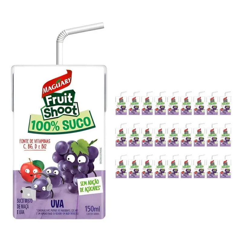 Suco 100% Fruit Shoot Uva 150ml Com 27 Und Maguary