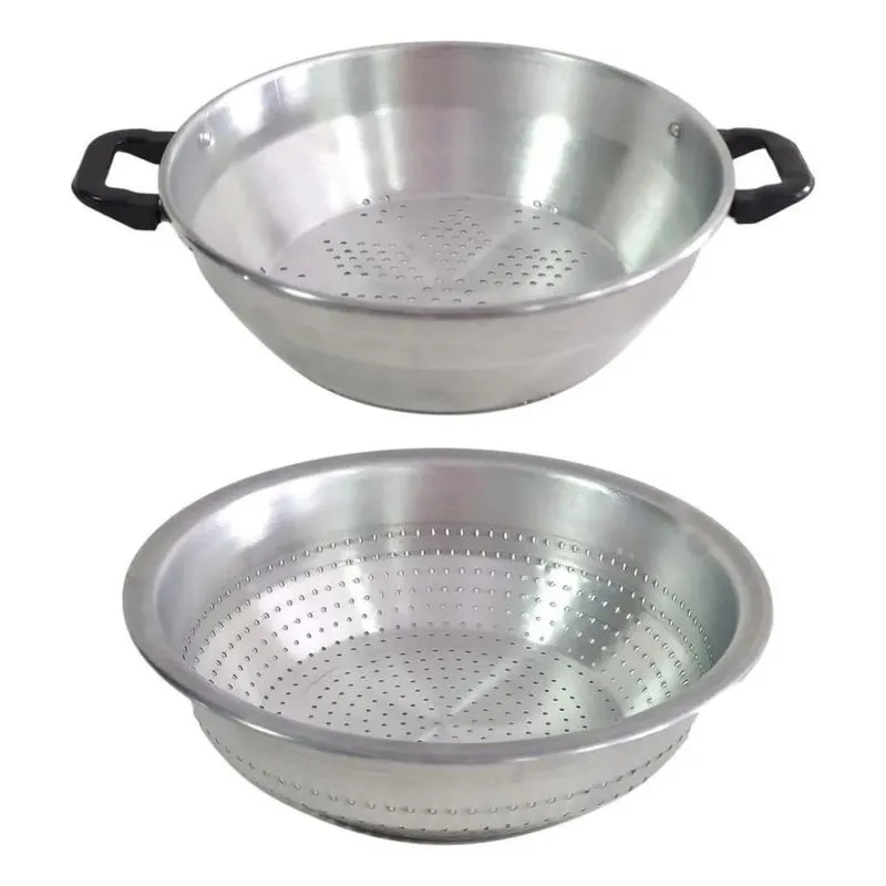 10x Kit Escorredor Lavador De Macarrão E Arroz Em Alumínio