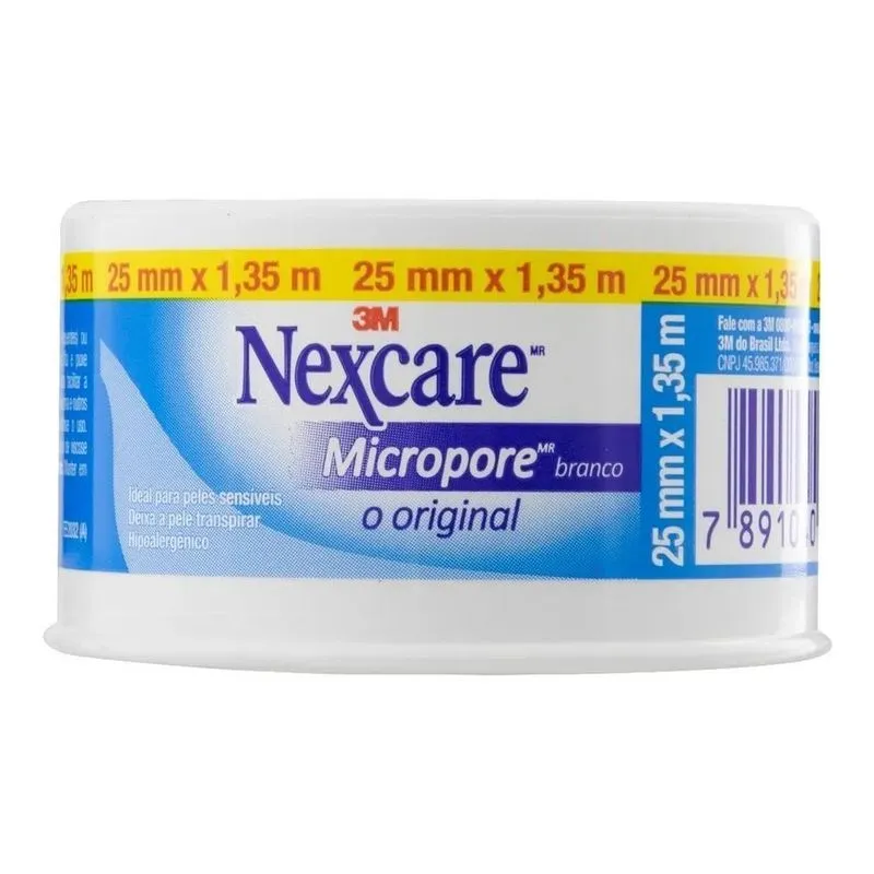 2x Fita Micropore Branca Nexcare 25mm X 1,35m