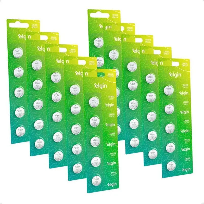 50 Baterias Pilhas Elgin Cr2032 - Sensor Alarme Chave