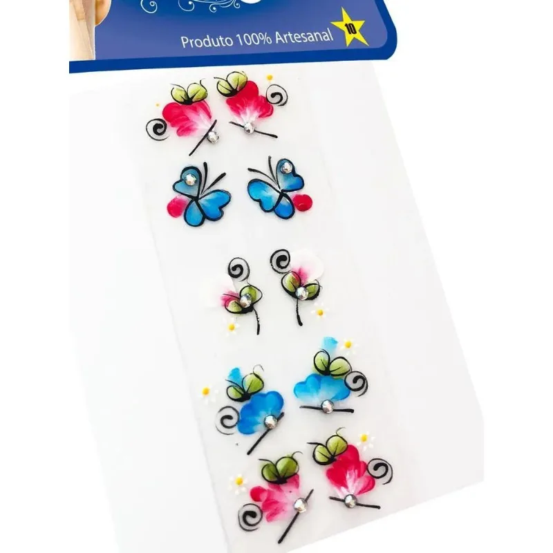 Kit 100 Adesivos Para Unhas Strass Nail, 100% Artesanal Cart