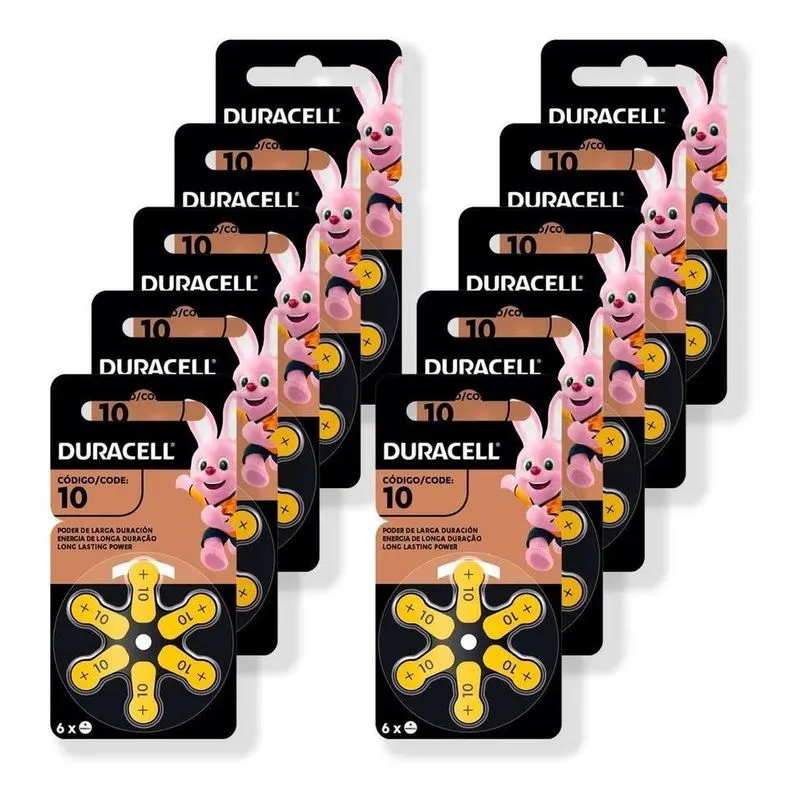60 Pilhas Baterias Da 10 Pr70 Aparelho Auditivo - Duracell