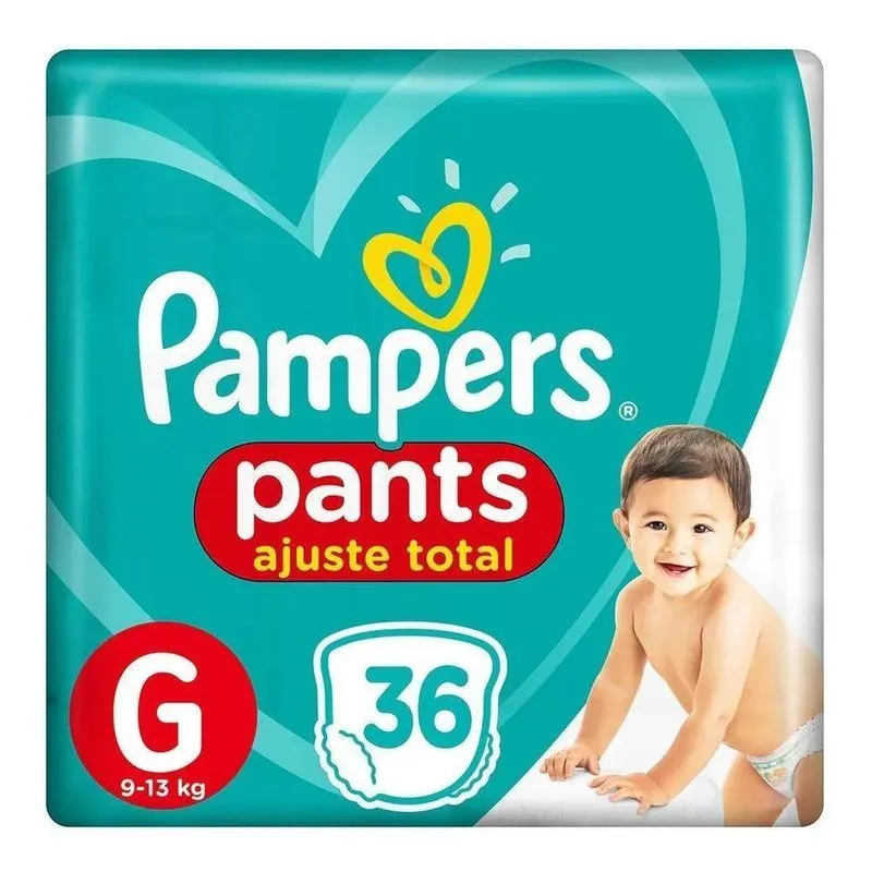 Fralda Pampers Pants Ajuste Total Mega Tamanho G 36 Unidades