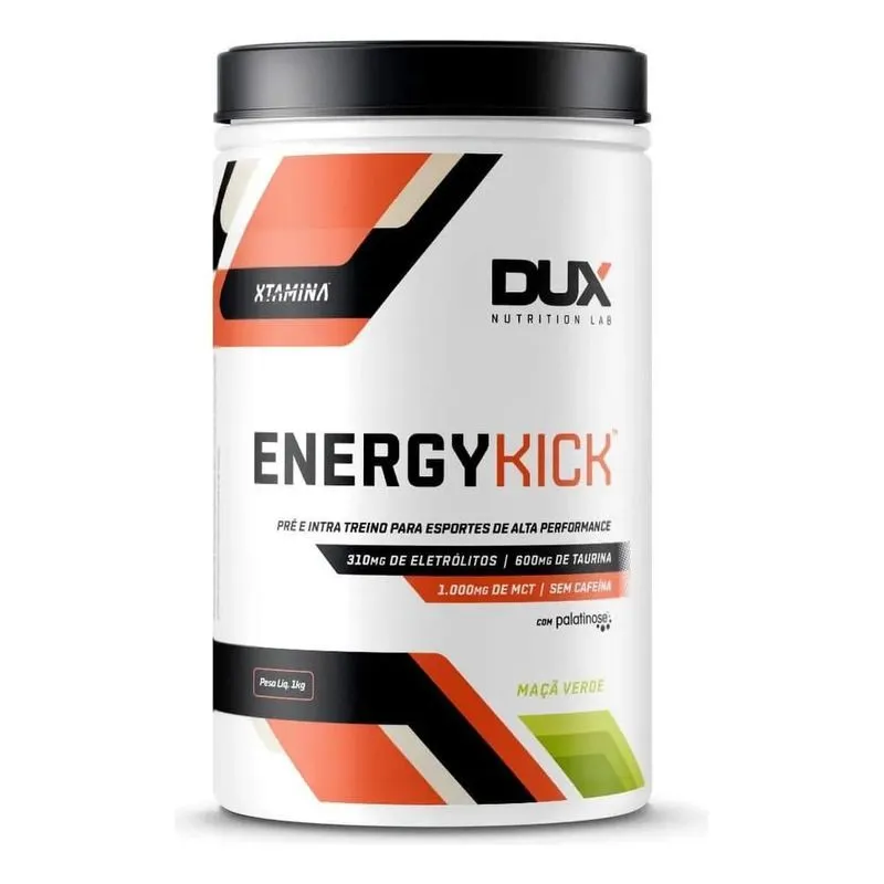 2x Energy Kick Pré E Intra Treino 1kg Sabor Maçã Verde Dux N