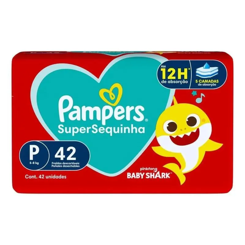 Fralda Infantil Pampers Supersec Mega 5 A 8 Kg P 42 Unidades
