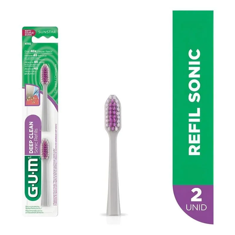 Refil Escova Dental Gum Sonic Deep Clean - 2 Unid